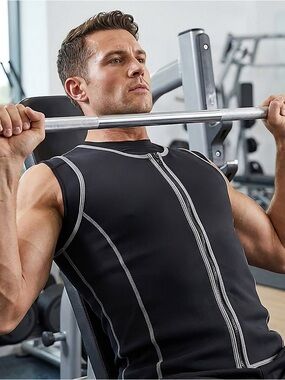 BCG Men's Slimmer Black Sleeveless Zip-Front Compression Vest Size M